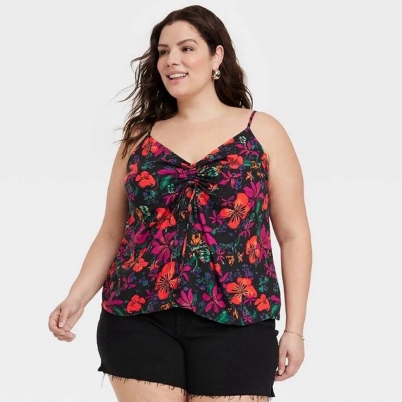 🌺🌻🌺NWT AVA & VIV Floral Cinched Tank top plus size 2X - Picture 1 of 10